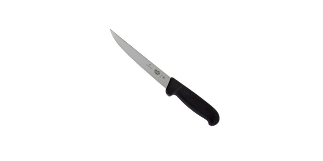 Cuchillo filetero recto 15 cm fibrox negro | 5.6003.15 •