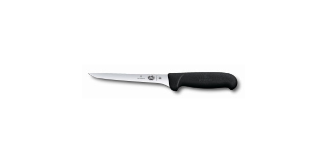 Cuchillo deshuesador recto filo curvo fibrox negro| 5.6403.15 •