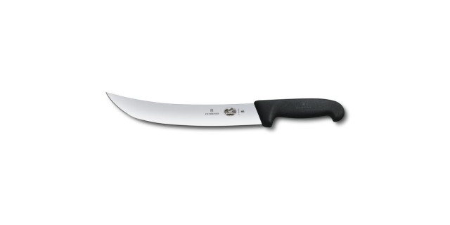 Cuchillo hoja ancha curva 25 cm fibrox negro | 5.7303.25 •