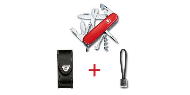 SwissPack Climber + Funda de Piel + Cordón | SP.1.3703.L •